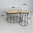 Solid Rubber Wood Coffee Table FELIKS328+FELIKS327